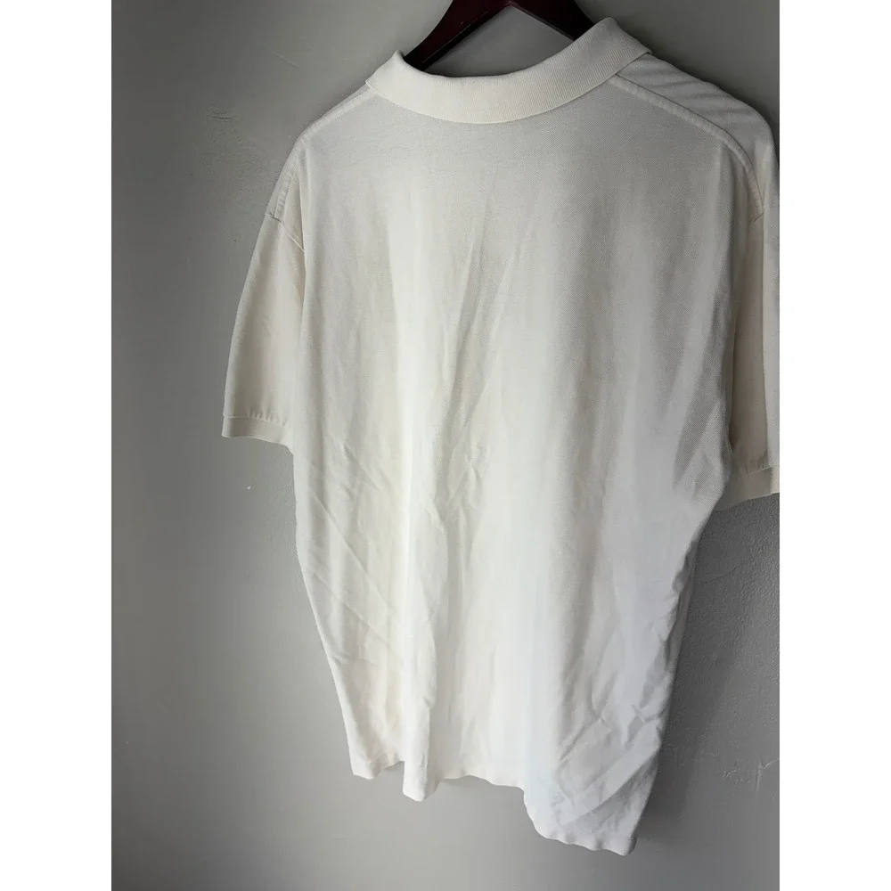 Polo Ralph Lauren Mens XL Cream Off White Short Sleeve Pique Cotton Polo Shirt